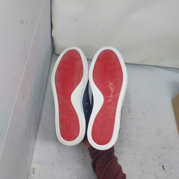 Christian Louboutin WOMENS Fique A Vontade FAV Denim Blue Low Top Sneaker - Picture 2 of 10